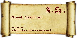 Misek Szofron névjegykártya